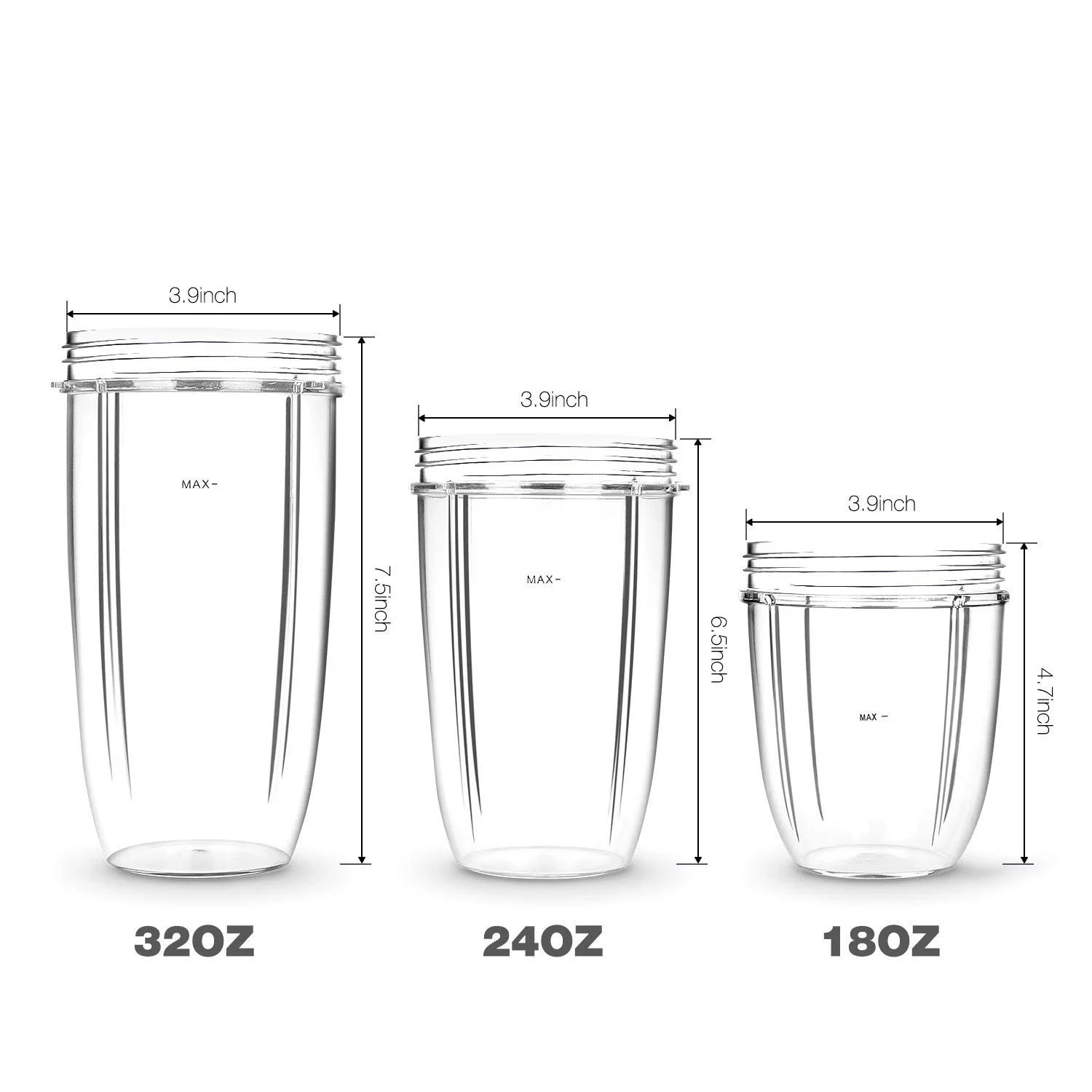 Replacement Cups with Flip Top to-Go Lid for NutriBullet 6-Piece High-Speed Blender/Mixer Gasket and 32oz Nutribulle | Бытовая техника