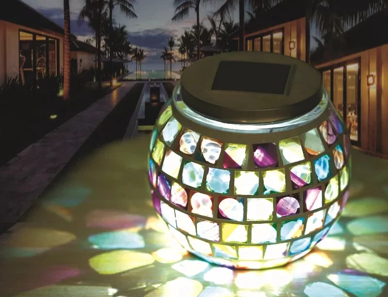 Glass Ball Garden Lights Stainless Steel Solar Power Colorful LED Light Decoration Lamp | Лампы и освещение
