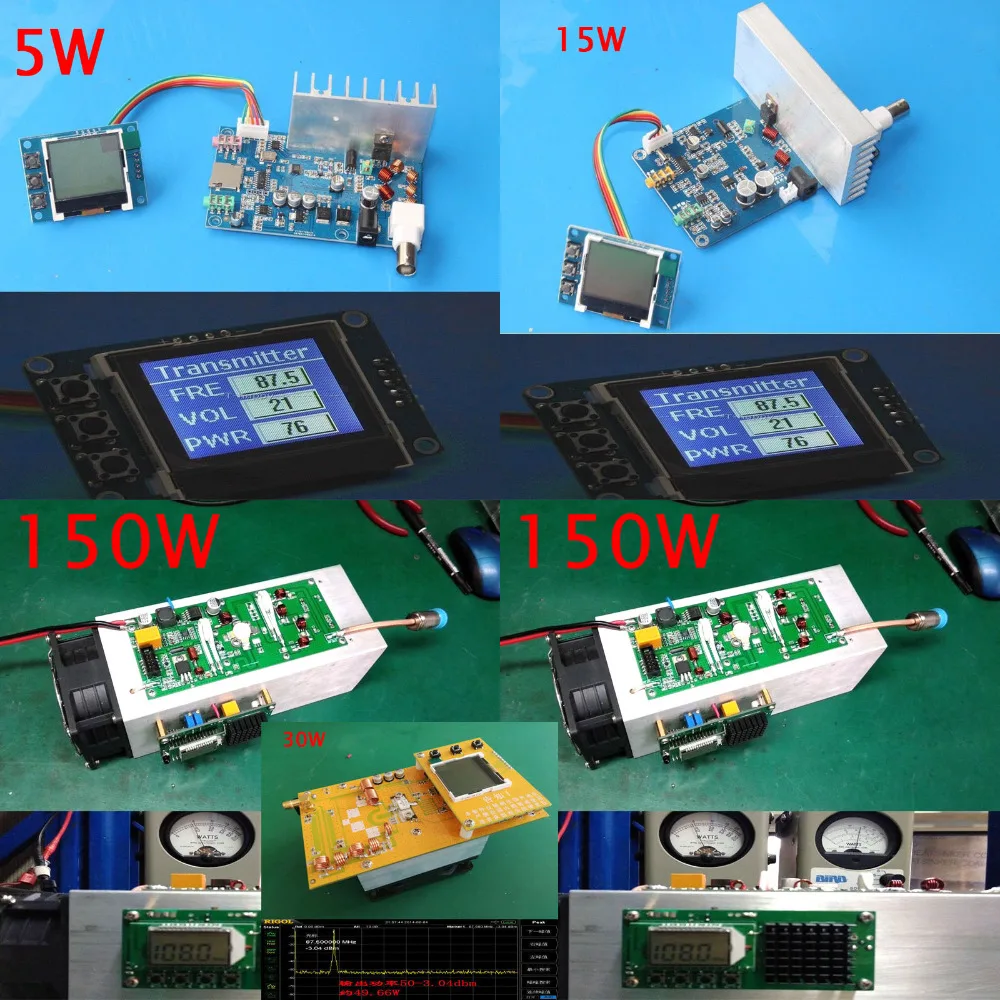 5W/15W/30W/50W/150W FM Transmitter PLL Stereo audio 76MHZ-108 MHz frequency Digital LCD display Radio broadcast Station Receiver
5W/15W/30W/50W/150W FM Transmitter PLL Stereo audio 76MHZ-108 MHz frequency Digital LCD display Radio broadcast Station Receiver