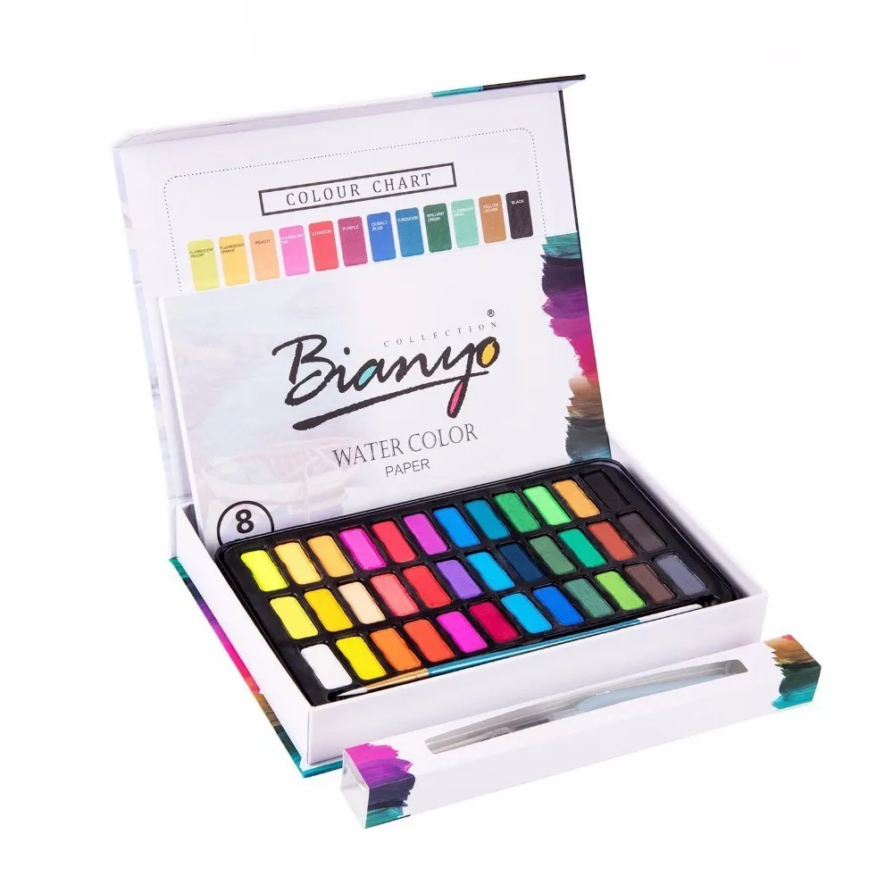 36 Colors Solid Water Color Paints Set With Watercolor Brush Pen Professional Painting Drawing Watercolor Pigment Art Supplies
36 Colors Solid Water Color Paints Set With Watercolor Brush Pen Professional Painting Drawing Watercolor Pigment Art Supplies