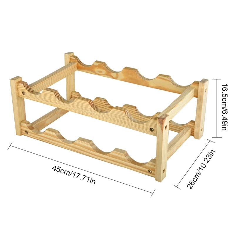 Деревянная Бытовая стойка для вина Классическая 8 бутылок держатель деревянная