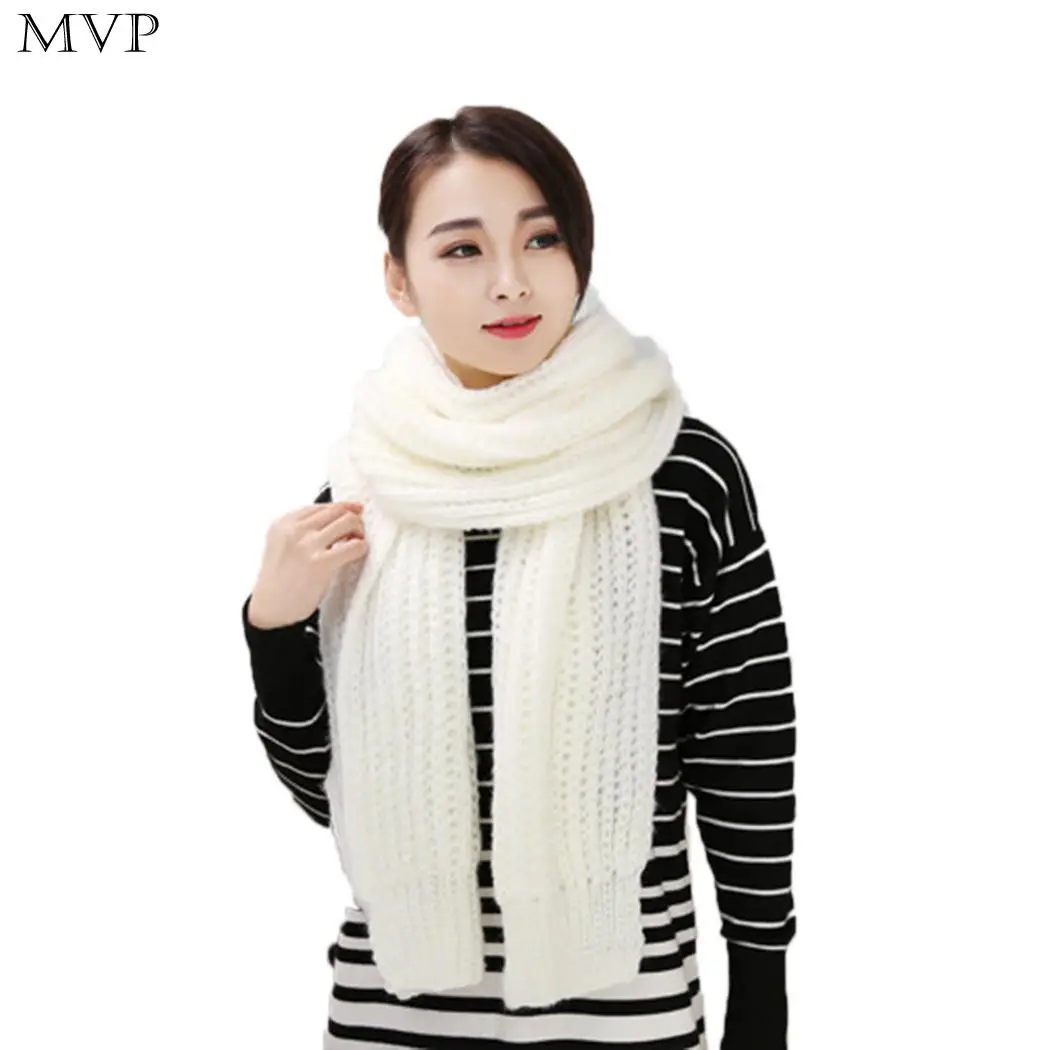Женский прямоугольный зимний модный теплый однотонный шарф на весну и зиму