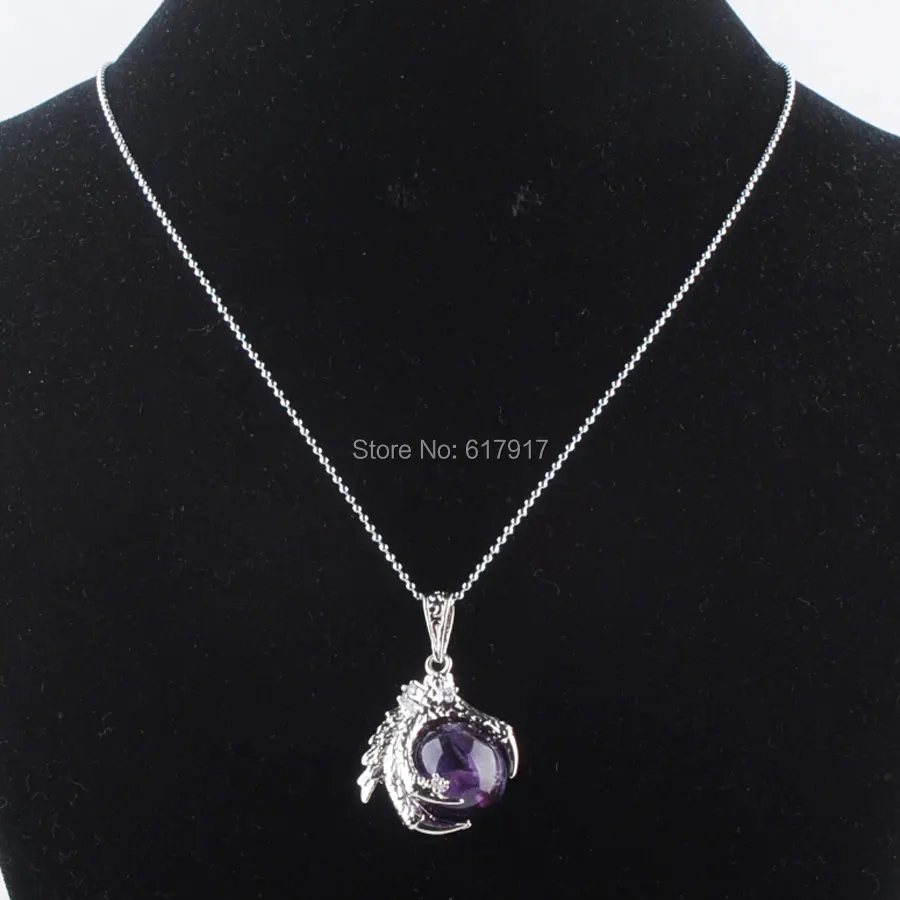 RONGZUAN Natural Amethysts Gem Stone Round Ball Bead Dragon Claw Crystal Pendant Necklace 18" Chain Jewelry TN3115
RONGZUAN Natural Amethysts Gem Stone Round Ball Bead Dragon Claw Crystal Pendant Necklace 18" Chain Jewelry TN3115