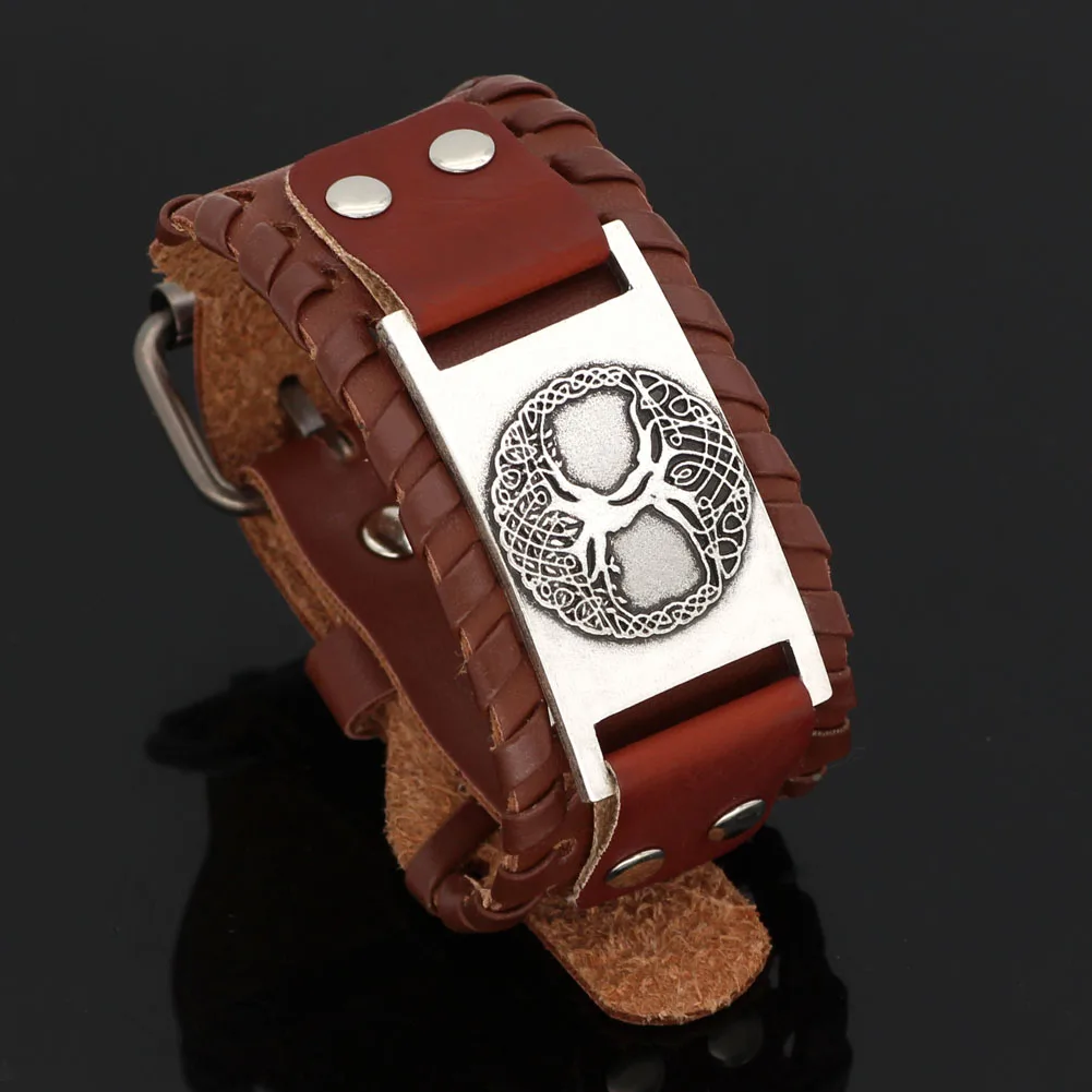 Nodic viking Дерево жизни кожаный амулет odin браслет-регулируемый размер 19-30 см |