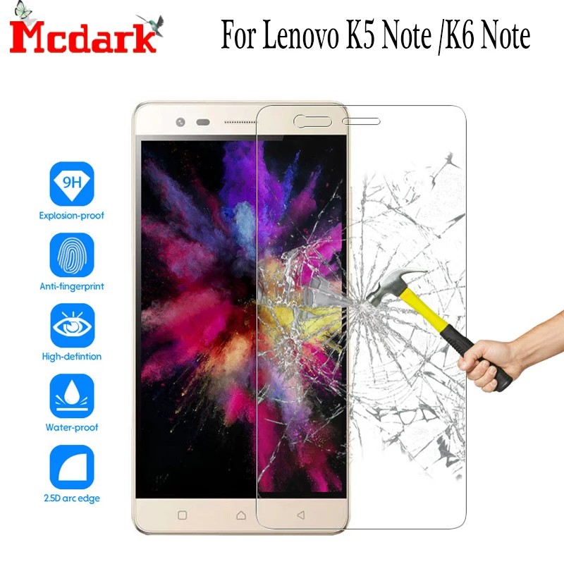 Mcdark 9H закаленное стекло для Lenovo K5 Note защита экрана 5 дюймов K6 телефона защитная