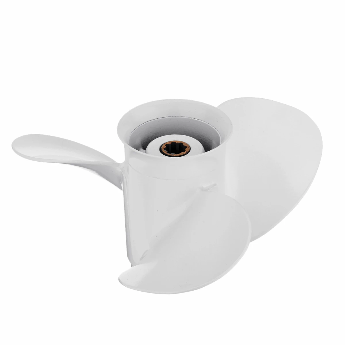 63V-45945-00-EL 9 1/4 x 10 Aluminum Alloy Boat Outboard Propeller For Yamaha 9.9-15HP 3 Blades 8 Spline Tooth R Rotation White
63V-45945-00-EL 9 1/4 x 10 Aluminum Alloy Boat Outboard Propeller For Yamaha 9.9-15HP 3 Blades 8 Spline Tooth R Rotation White