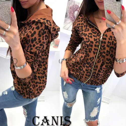 Hirigin Leopard Sweatshirts Fashion Women Hoodies 2018 New Hooded Long Sleeve Zipper Slim Women Clothes Outwear Streetwear
Hirigin Leopard Sweatshirts Fashion Women Hoodies 2018 New Hooded Long Sleeve Zipper Slim Women Clothes Outwear Streetwear