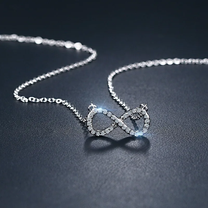 CZ Бесконечность ожерелье в серебрянной нержавеющей стали кулон для женщин девушек ювелирные изделия 
CZ Бесконечность ожерелье в серебрянной нержавеющей стали кулон для женщин девушек ювелирные изделия