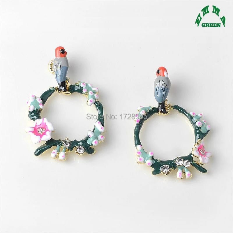 Charms for Jewelry making Bird Charms 10pcs 36mm Enamel Charm Pendant with Crystal Round Circle Charms for DIY Findings Earring
Charms for Jewelry making Bird Charms 10pcs 36mm Enamel Charm Pendant with Crystal Round Circle Charms for DIY Findings Earring