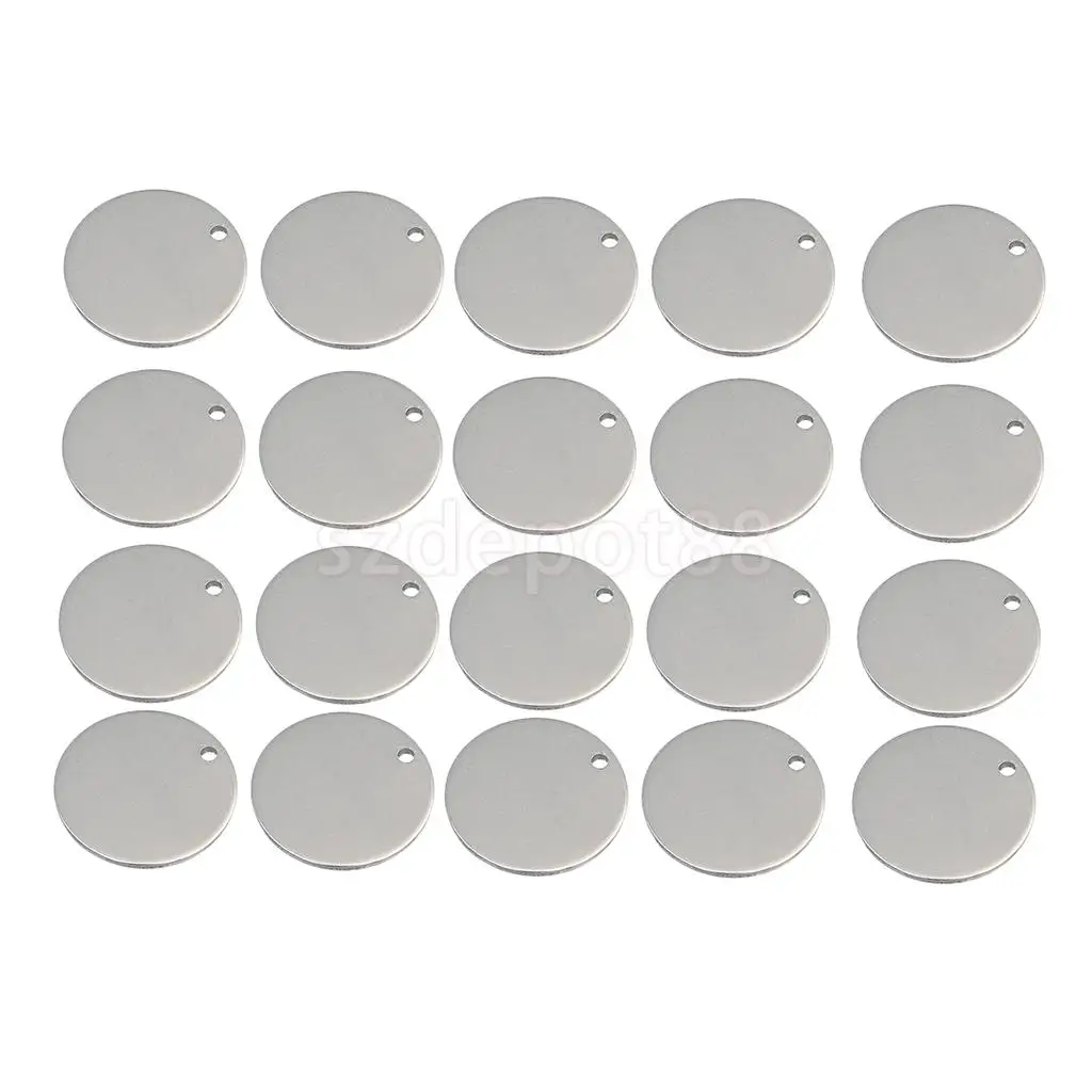20 Pieces Round Stainless Steel Tag Necklace Findings Pet Identification Round Metal Stamping Charms
20 Pieces Round Stainless Steel Tag Necklace Findings Pet Identification Round Metal Stamping Charms