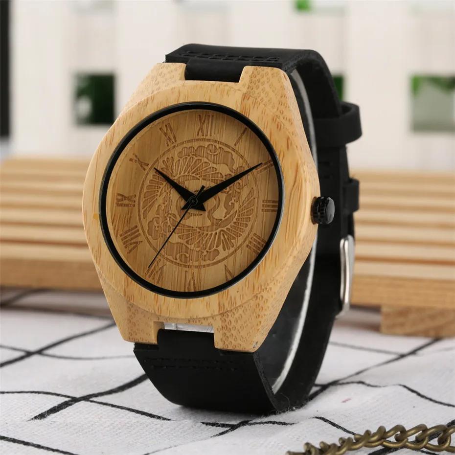 Unique Phoenix Design Wood Watch Mens Roman Numerals Analog Display Quartz Wrist Watches Gifts for Men with Genuine Leather Band
Unique Phoenix Design Wood Watch Mens Roman Numerals Analog Display Quartz Wrist Watches Gifts for Men with Genuine Leather Band