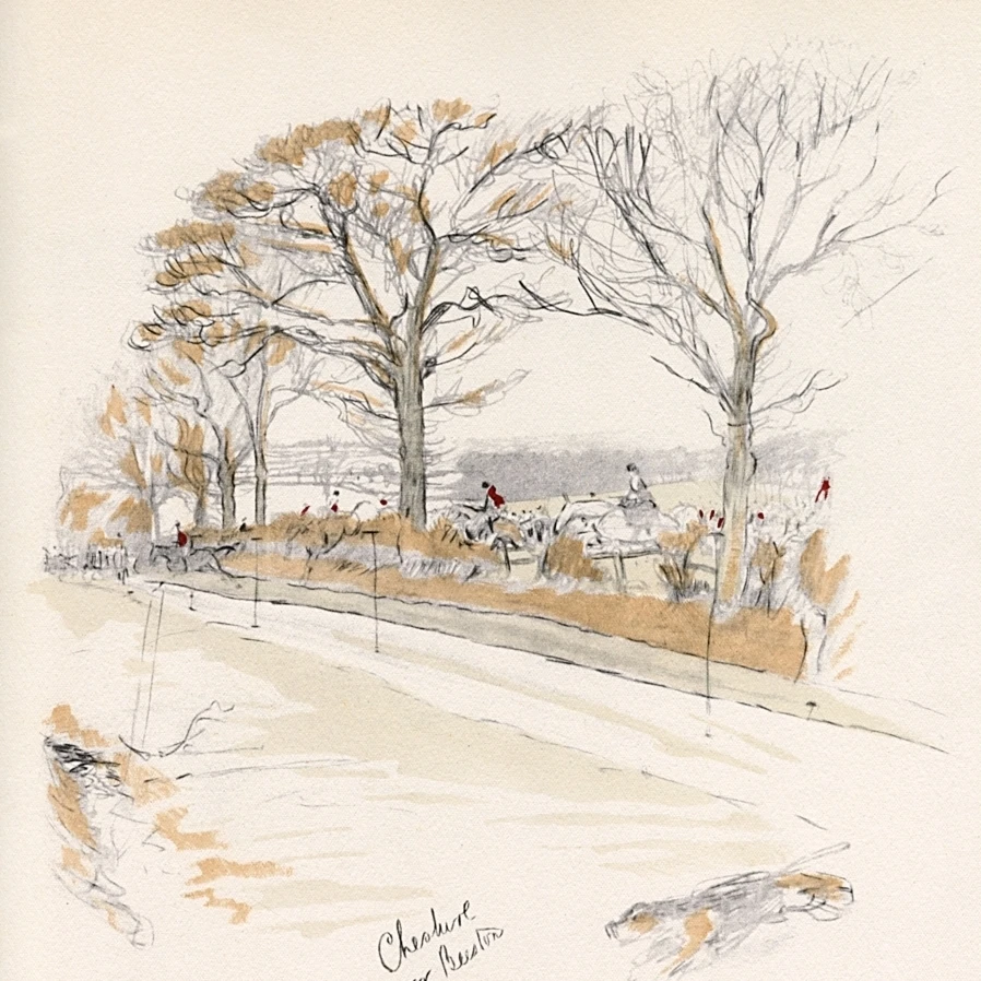 Просмотр около Beeston In The Cheshire Hunt Area постер печать Мэри Эванс Picture Library (18X24)|Таблички