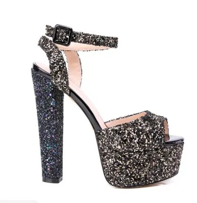Hottest Selling Bling Bling Glitter Ankle Buckle Strap Platform Sandals Fashion Peep Toe High Chunky Heel Party Shoes Plus Size
Hottest Selling Bling Bling Glitter Ankle Buckle Strap Platform Sandals Fashion Peep Toe High Chunky Heel Party Shoes Plus Size