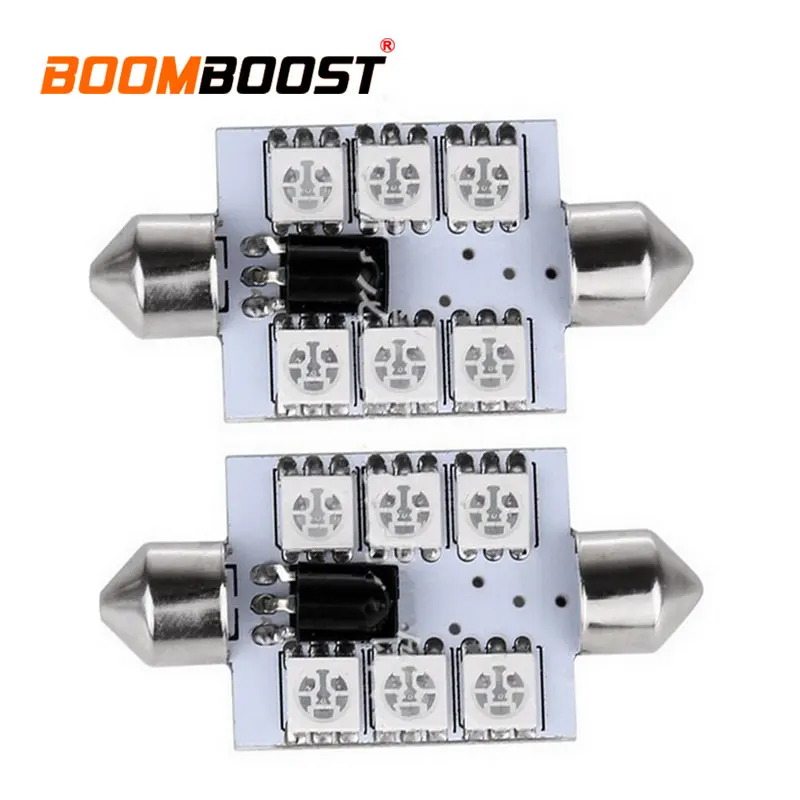 RGB LED DC12V 41mm Super Bright Bulbs 6 LED Bulb Car LED Dome Reading Light 5050 SMD Car double pointed light Festoon light
RGB LED DC12V 41mm Super Bright Bulbs 6 LED Bulb Car LED Dome Reading Light 5050 SMD Car double pointed light Festoon light