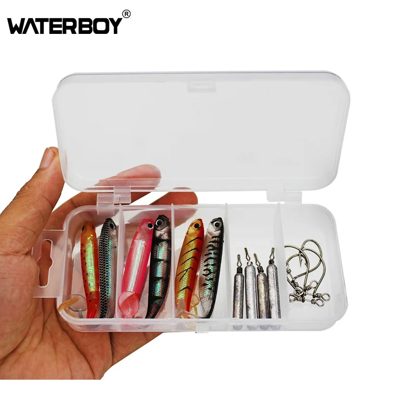 WATERBOY Rainbow Drop Shot набор мягких рыболовных приманок ПВХ материал алюминиевая фольга