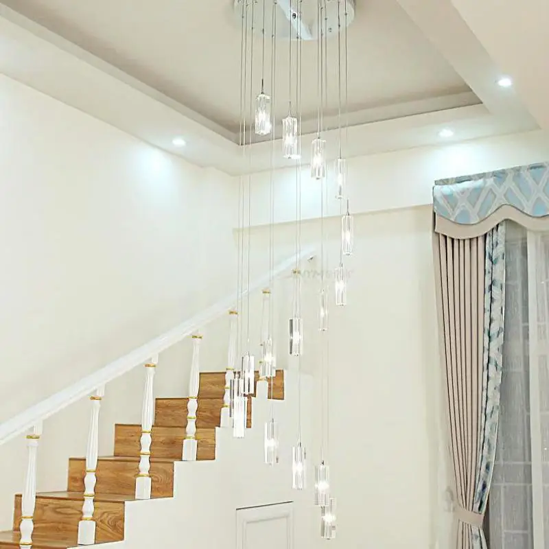 hotel Long Led pendant lights lustres de cristal for staircase Living Room stairway crystal lighting Modern Spiral G4 luminaria
hotel Long Led pendant lights lustres de cristal for staircase Living Room stairway crystal lighting Modern Spiral G4 luminaria