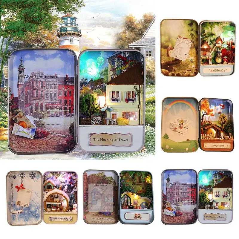 9 Style Hot Dollhouse Wooden DIY Handmade Iron Box Theatre Miniature Mini Doll House Puzzle 3D Assemble Kits Gift Toys for Child
9 Style Hot Dollhouse Wooden DIY Handmade Iron Box Theatre Miniature Mini Doll House Puzzle 3D Assemble Kits Gift Toys for Child