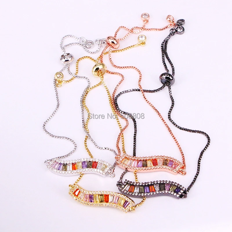6PCS ZYZ-B6955 Colorful Micro CZ Zircon Wavy Bar Bracelet Femme Adjustable Chain Bracelets Jewelry for Women Girls
6PCS ZYZ-B6955 Colorful Micro CZ Zircon Wavy Bar Bracelet Femme Adjustable Chain Bracelets Jewelry for Women Girls