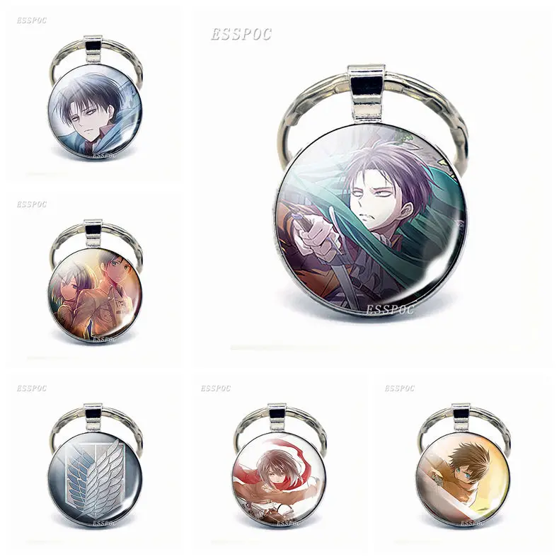 Anime Attack on Titan Keychain Levi Rivaille Ackerman Eren Emblem Scouting Legion Pendant Glass Cabochon Car Key Chain Key Ring
Anime Attack on Titan Keychain Levi Rivaille Ackerman Eren Emblem Scouting Legion Pendant Glass Cabochon Car Key Chain Key Ring