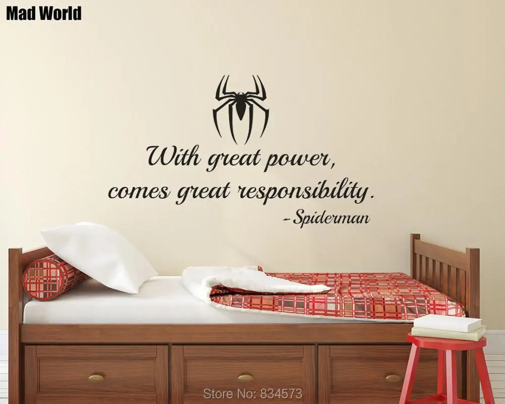 With great power comes great responsibility Wall Art Stickers Wall Decal Home DIY Decoration Removable Room Decor Wall Stickers
With great power comes great responsibility Wall Art Stickers Wall Decal Home DIY Decoration Removable Room Decor Wall Stickers