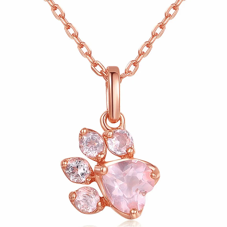 Cute Cat Necklace Paw Rose Gold Colo Pendants Chain Necklace for Women Jewelry CZ Crystal Short Choker Fashion Necklaces Collier
Cute Cat Necklace Paw Rose Gold Colo Pendants Chain Necklace for Women Jewelry CZ Crystal Short Choker Fashion Necklaces Collier