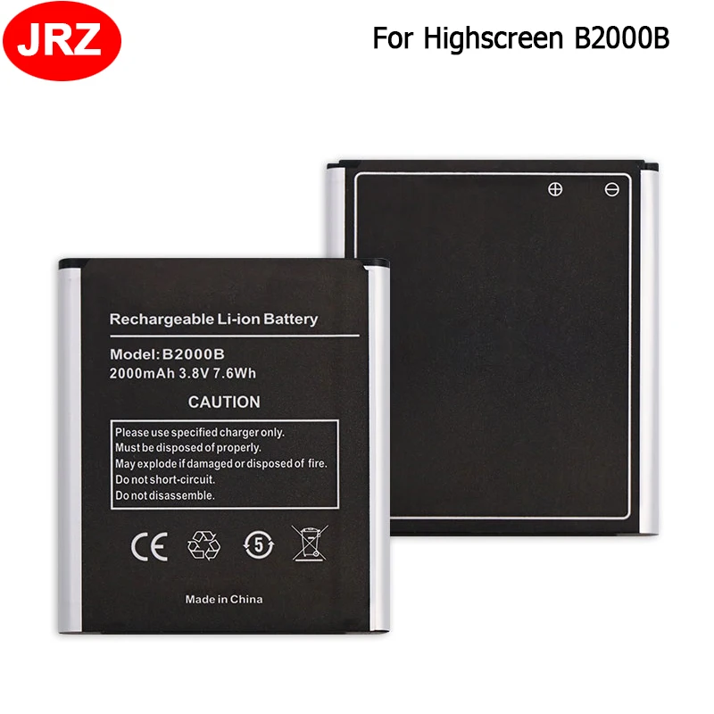 

JRZ For Highscreen WinWin win win B2000B Phone Battery For Highscreen B2000B 2000mAh 3.8V Top Quality Replacement Batteries