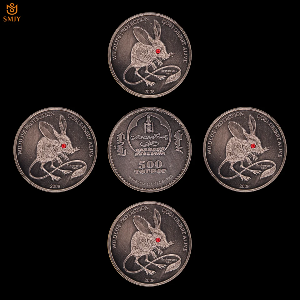 5Pcs 2006 Mongolia Wild Protected Animals Euchoreutes Naso Antique Silver Ruby Craft Diamond Rat Relief Collectible Coin Gift
5Pcs 2006 Mongolia Wild Protected Animals Euchoreutes Naso Antique Silver Ruby Craft Diamond Rat Relief Collectible Coin Gift