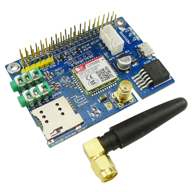 SIM800C GSM GPRS модуль четырехдиапазонная Плата развития для Raspberry Pi|Аксессуары