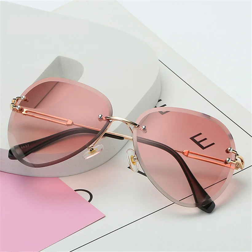 XojoX Rimless Sunglasses Women Fashion Designer Sun Glasses Metal Farme Gradient Shades Cutting Lens Famale Goggles UV400
XojoX Rimless Sunglasses Women Fashion Designer Sun Glasses Metal Farme Gradient Shades Cutting Lens Famale Goggles UV400