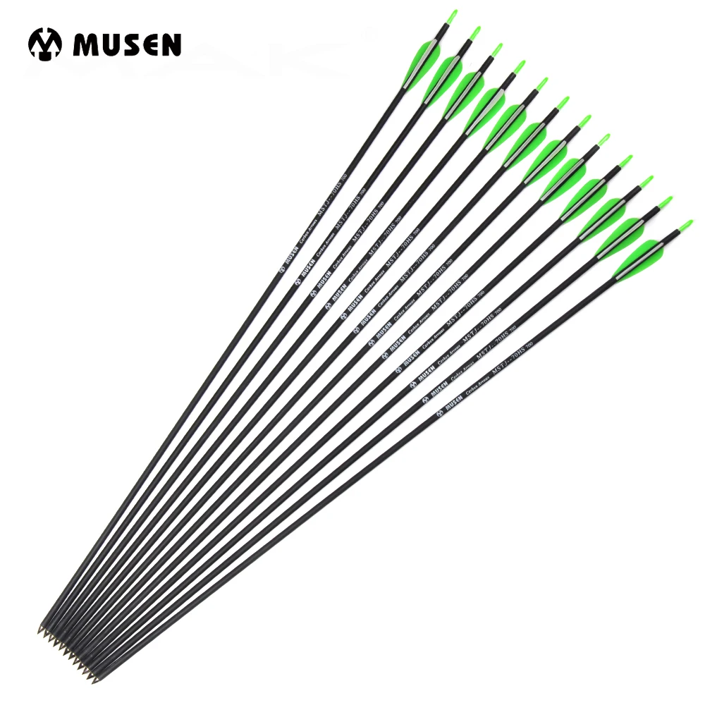 6/12/24pcs Carbon Arrow Length 30 Inch OD7mm Spine 700 with 2 Green 1 White Arrow Feather for Outdoor Archery Hunting
6/12/24pcs Carbon Arrow Length 30 Inch OD7mm Spine 700 with 2 Green 1 White Arrow Feather for Outdoor Archery Hunting