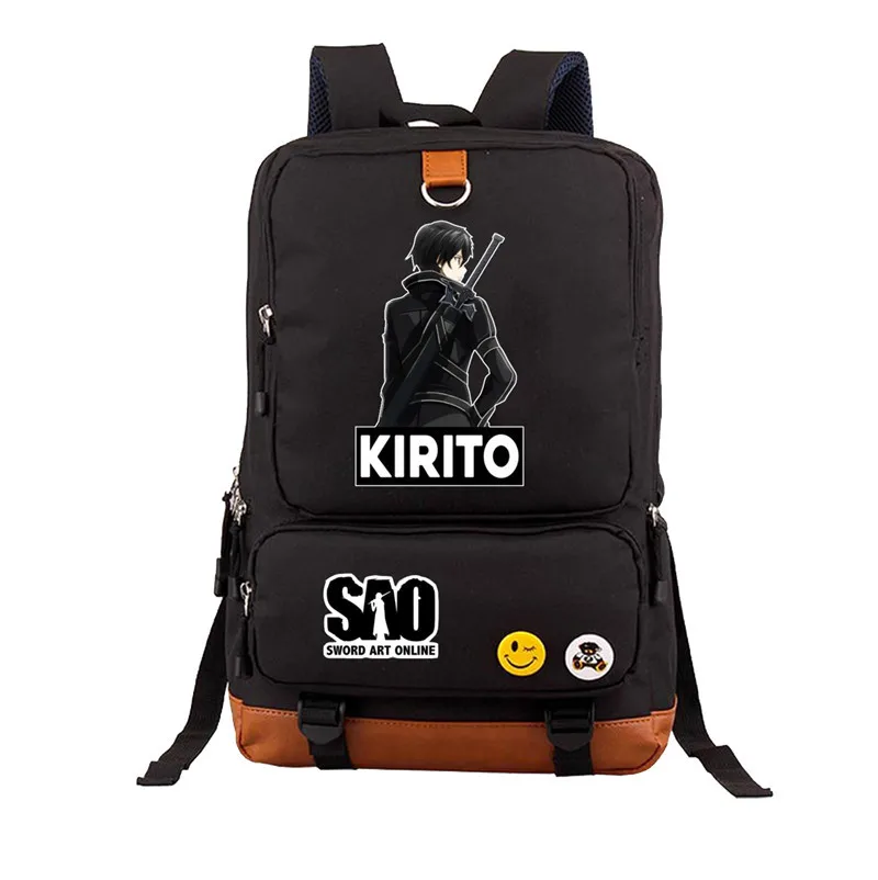 Anime SAO Sword Art Online Kirigaya Kazuto Kirito Backpack Messenger Book Bag Mochila Laptop student Travel Bag Teens Laptop bag
Anime SAO Sword Art Online Kirigaya Kazuto Kirito Backpack Messenger Book Bag Mochila Laptop student Travel Bag Teens Laptop bag