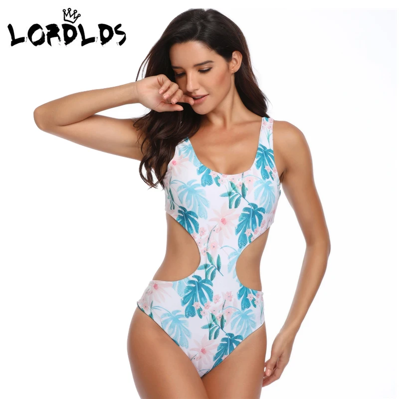 LORDLDS Dropshop сексуальный женский цветочный принт купальный костюм Реверсивный