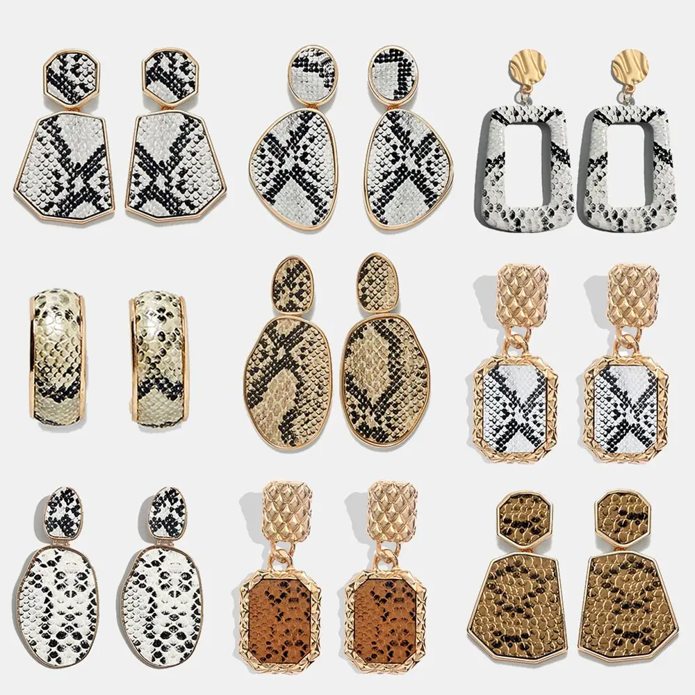 Flatfoosie Leopard Print Dangle Earrings For Women Vintage Leather Geometric Punk Big Statemetn Drop Earring Snake Skin Jewelry
Flatfoosie Leopard Print Dangle Earrings For Women Vintage Leather Geometric Punk Big Statemetn Drop Earring Snake Skin Jewelry