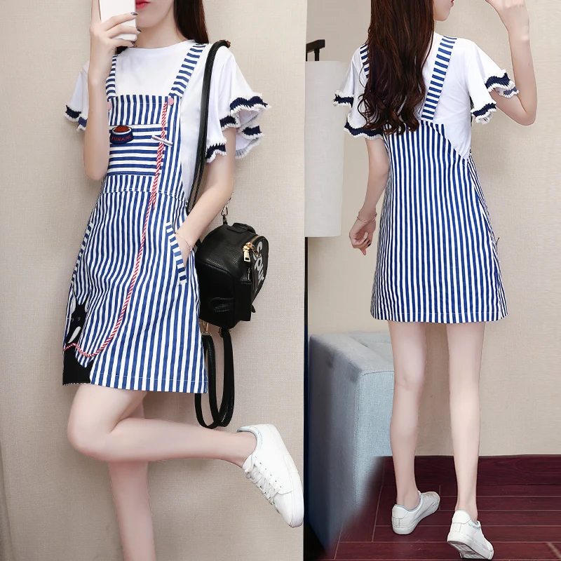 Shoulder-Straps Two-Piece Clothing Set Women 2019 Summer Dress & Short Sleeves Stripes T Shirt Suit Dresses Casual S-XXL
Shoulder-Straps Two-Piece Clothing Set Women 2019 Summer Dress & Short Sleeves Stripes T Shirt Suit Dresses Casual S-XXL
