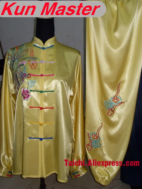 Custom Tai Chi Performance Uniform Colored Phoenix Embroidery Martial Art Clothing For Kung Fu Yellow Color
Custom Tai Chi Performance Uniform Colored Phoenix Embroidery Martial Art Clothing For Kung Fu Yellow Color