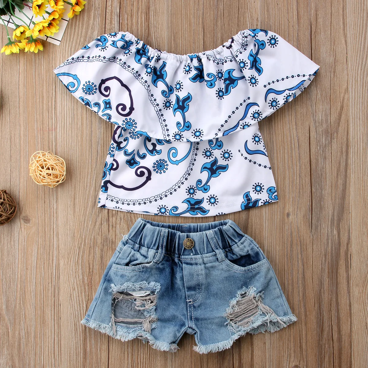 Pudcoco Baby Girl Set 6M-4Y Baby Girl Top T shirt+Ripped Denim Shorts Kids Outfits Set Summer Sunsuit
Pudcoco Baby Girl Set 6M-4Y Baby Girl Top T shirt+Ripped Denim Shorts Kids Outfits Set Summer Sunsuit
