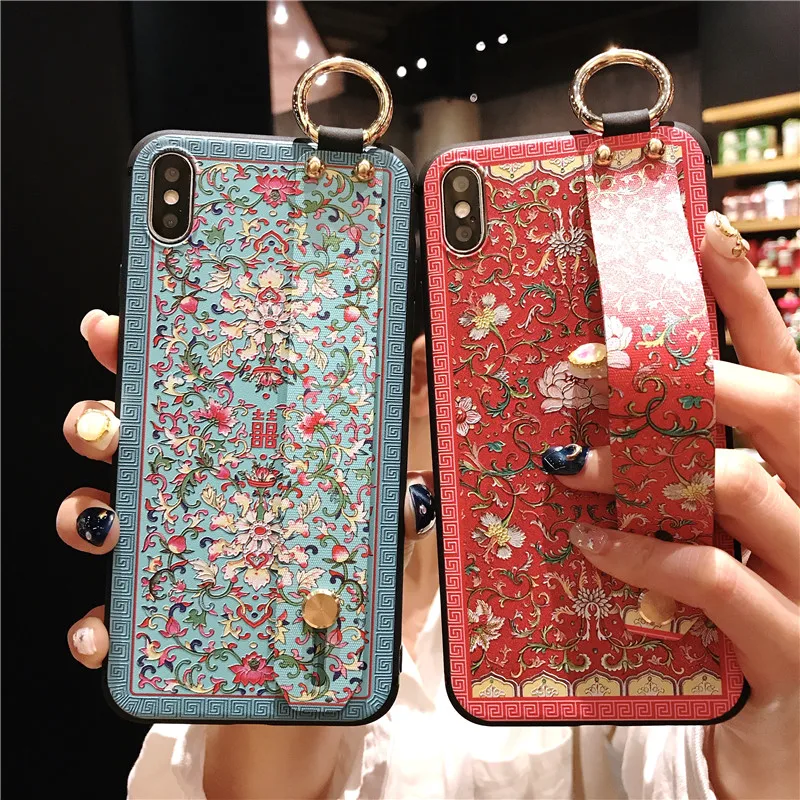 Мягкий чехол из ТПУ в стиле ретро для Samsung Galaxy S8 S9 S10 plus S10e Note 8 9 10 Plus держатель
