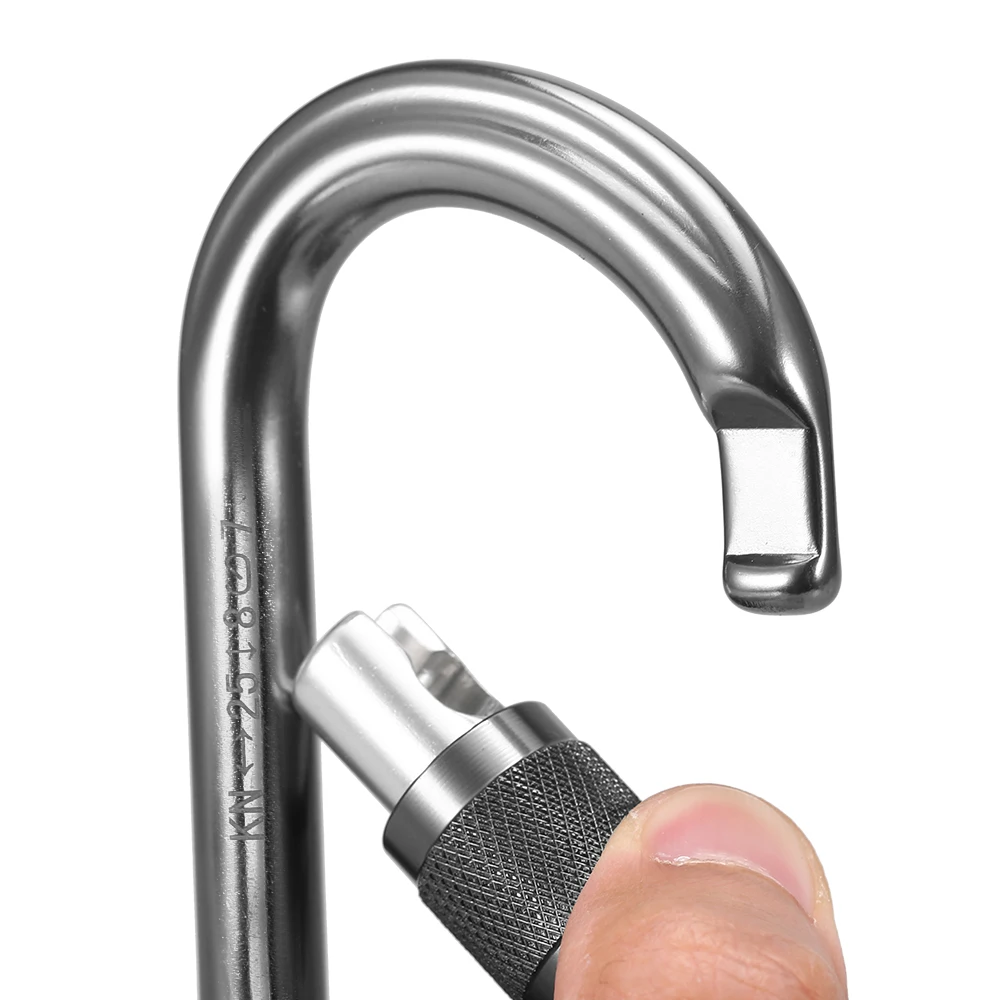 Outdoor 25KN D Shape Auto Locking Gate Carabiner Heavy Duty Buckle Pack Locking Gate Carabiner Climbing Hammock Locking Clip
Outdoor 25KN D Shape Auto Locking Gate Carabiner Heavy Duty Buckle Pack Locking Gate Carabiner Climbing Hammock Locking Clip