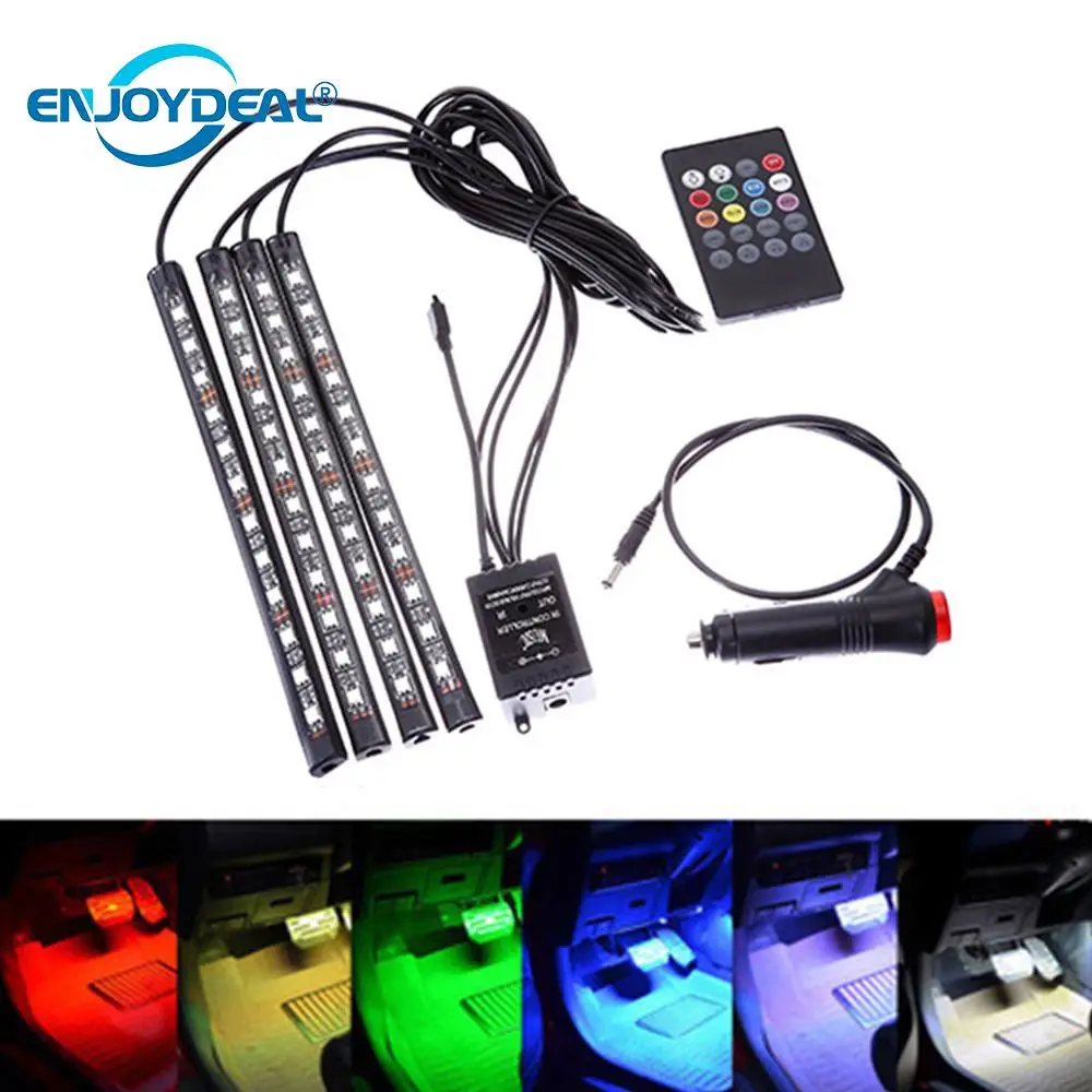 4pcs Car LED Strip Light 48LED Cars Interior Lights 12V Multicolor RGB Atmosphere Lamp Lighting Sounds Wireless Remote Control
4pcs Car LED Strip Light 48LED Cars Interior Lights 12V Multicolor RGB Atmosphere Lamp Lighting Sounds Wireless Remote Control