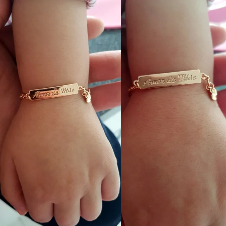 

Mother's Love Baby Bracelets Gold Kids Jewelry Christening Armband Pulseira Bebe Girls Boys Bileklik Branzoletki Dzieci B01Mae