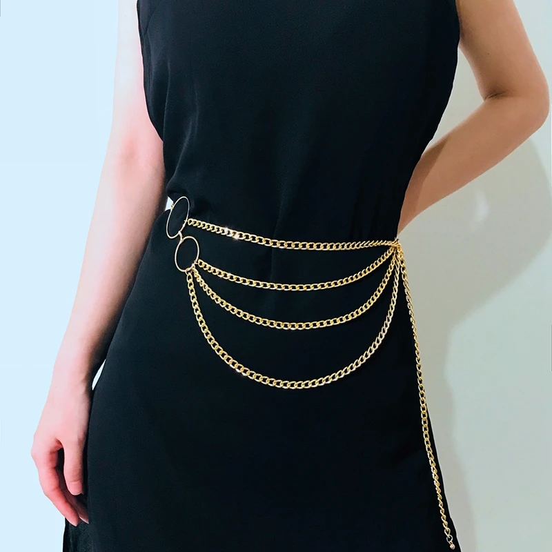 New Fashion 2019 Women Retro Metal Waist Chain Belt 4 Layer Dress Waistband Body Chain Belts Chunky Fringes For Female
New Fashion 2019 Women Retro Metal Waist Chain Belt 4 Layer Dress Waistband Body Chain Belts Chunky Fringes For Female