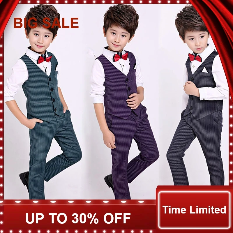 2018 new Kid Vest garment Wedding flower Boy suit striped Child clothing set Vest pant shirt bowtie 4pcs costume Child Party set
2018 new Kid Vest garment Wedding flower Boy suit striped Child clothing set Vest pant shirt bowtie 4pcs costume Child Party set