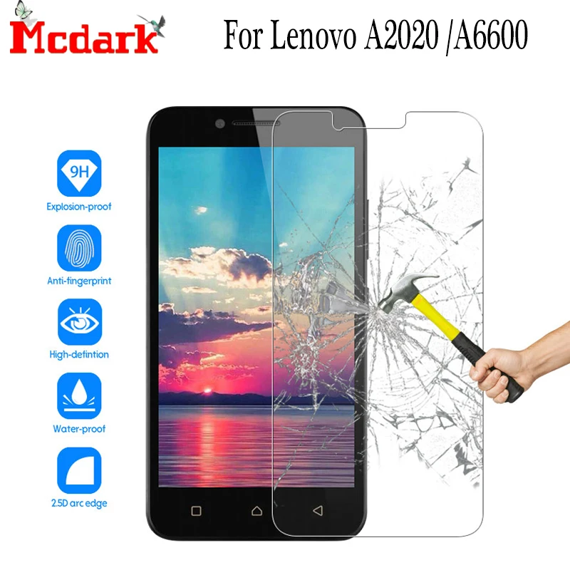Закаленное стекло McdarK 9H для Lenovo A6600 защита экрана 5 0 дюйма Vibe C A2020 закаленное
