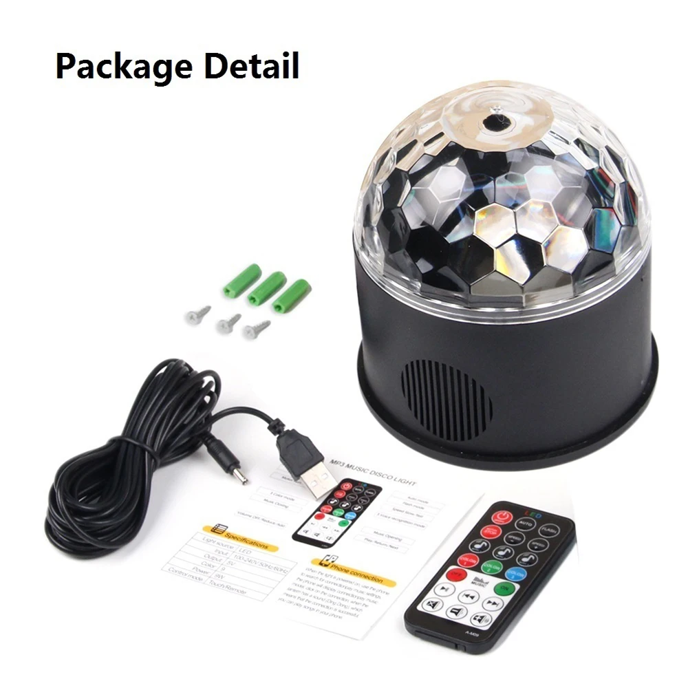 9W RGB LED Disco Ball Light Bluetooth Music Speaker Player DMX USB Christmas Laser Projector Stage Par Light with Remote Control
9W RGB LED Disco Ball Light Bluetooth Music Speaker Player DMX USB Christmas Laser Projector Stage Par Light with Remote Control