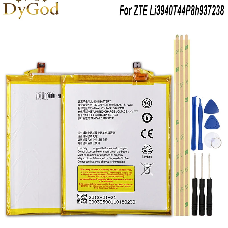 DyGod 4080mAh Li3940T44P8h937238 батарея для ZTE Blade Z982 Z MAX ZMAX высокое качество Мобильный телефон батарея с набором инструментов
DyGod 4080mAh Li3940T44P8h937238 батарея для ZTE Blade Z982 Z MAX ZMAX высокое качество Мобильный телефон батарея с набором инструментов