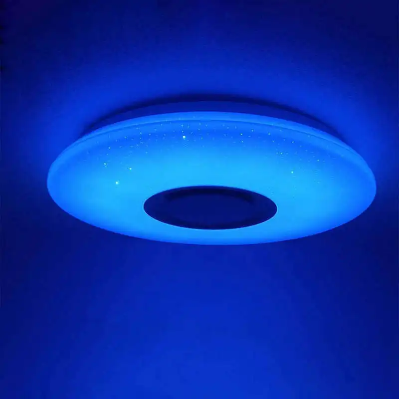 60W Rgb Flush Mount Round Starlight Music Led Ceiling Light Lamp With Bluetooth Speaker, Dimmable Color Changing Light Fixture
60W Rgb Flush Mount Round Starlight Music Led Ceiling Light Lamp With Bluetooth Speaker, Dimmable Color Changing Light Fixture