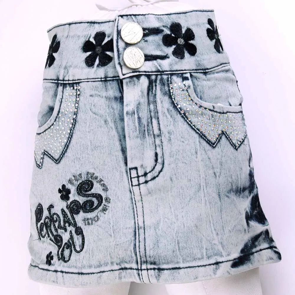 Vintage wash white Denim Wrap Skirt 5-8Y Girls shinny Button Embroidery Pencil tight Slip fitted LL2510
Vintage wash white Denim Wrap Skirt 5-8Y Girls shinny Button Embroidery Pencil tight Slip fitted LL2510