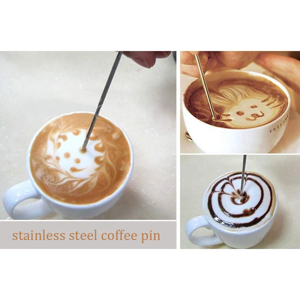 Guolilin Stainless Steel Electric Milk Frother Handheld Whisk with Cappuccino Latte Art Needle Pen and 16 Coffee Decorating
Guolilin Stainless Steel Electric Milk Frother Handheld Whisk with Cappuccino Latte Art Needle Pen and 16 Coffee Decorating