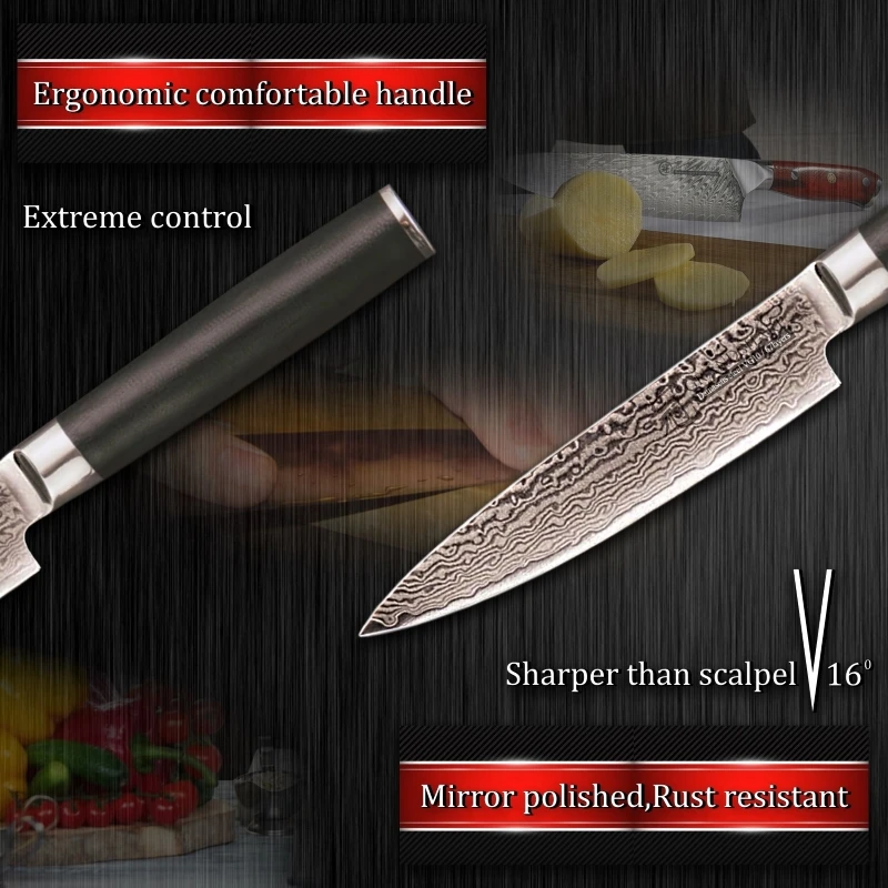 GRANDSHARP 5 Inch Utility Damascus Knife 67 Layers Japanese Damascus Stainless Steel VG-10 Cooking Tools Damascus Kitchen Knives
GRANDSHARP 5 Inch Utility Damascus Knife 67 Layers Japanese Damascus Stainless Steel VG-10 Cooking Tools Damascus Kitchen Knives