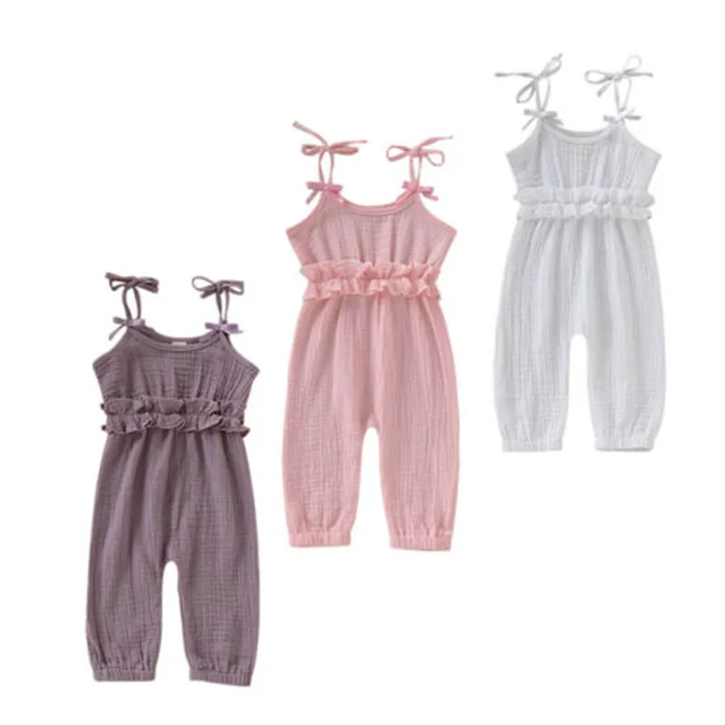2019 Baby Girls Sleeveless Romper Cotton And Linen Jumpsuit Playsuit Clothes Ruffle Solid Outfit 0-24M
2019 Baby Girls Sleeveless Romper Cotton And Linen Jumpsuit Playsuit Clothes Ruffle Solid Outfit 0-24M